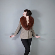 Load image into Gallery viewer, LATE 70s NINA RICCI FUR TRIM TWEED BLAZER JACKET - M