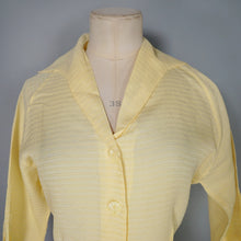 Load image into Gallery viewer, 50s LIGHT YELLOW SEMI SHEER "STARDUST" DOLMAN SLEEVE BLOUSE SHIRT - XS-S