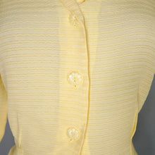 Load image into Gallery viewer, 50s LIGHT YELLOW SEMI SHEER "STARDUST" DOLMAN SLEEVE BLOUSE SHIRT - XS-S
