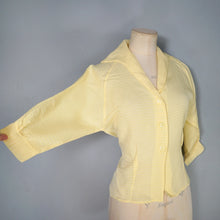 Load image into Gallery viewer, 50s LIGHT YELLOW SEMI SHEER "STARDUST" DOLMAN SLEEVE BLOUSE SHIRT - XS-S