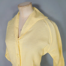 Load image into Gallery viewer, 50s LIGHT YELLOW SEMI SHEER "STARDUST" DOLMAN SLEEVE BLOUSE SHIRT - XS-S