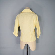 Load image into Gallery viewer, 50s LIGHT YELLOW SEMI SHEER "STARDUST" DOLMAN SLEEVE BLOUSE SHIRT - XS-S