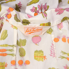 Load image into Gallery viewer, 50s 60s ADELE FASHIONS VEGETABLE NOVELTY PRINT SHIRT DRESS - S