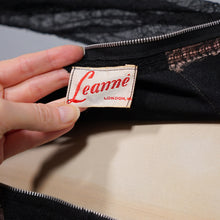 Load image into Gallery viewer, 50s &quot;LEANNE&quot; LONDON BLACK CREPE AND LACE COCKTAIL WIGGLE DRESS - S