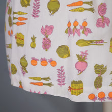Load image into Gallery viewer, 50s 60s ADELE FASHIONS VEGETABLE NOVELTY PRINT SHIRT DRESS - S