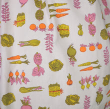 Load image into Gallery viewer, 50s 60s ADELE FASHIONS VEGETABLE NOVELTY PRINT SHIRT DRESS - S