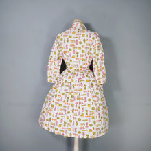 Load image into Gallery viewer, 50s 60s ADELE FASHIONS VEGETABLE NOVELTY PRINT SHIRT DRESS - S