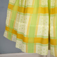 Load image into Gallery viewer, 50s 60s BRIGHT YELLOW AND LIME GREEN CHECK PRINT DRESS - XS-S
