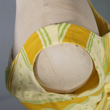 Load image into Gallery viewer, 50s 60s BRIGHT YELLOW AND LIME GREEN CHECK PRINT DRESS - XS-S