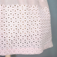 Load image into Gallery viewer, 50s PALEST BALLET PINK SEMI-SHEER EMBROIDERED CUT WORK FULL SKIRTED DRESS - XS-S