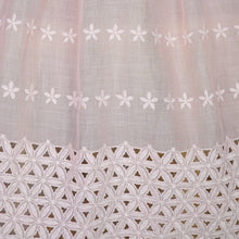 Load image into Gallery viewer, 50s PALEST BALLET PINK SEMI-SHEER EMBROIDERED CUT WORK FULL SKIRTED DRESS - XS-S