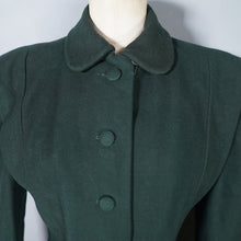 Load image into Gallery viewer, 40s DARK FOREST GREEN STRONG SHOULDERED FITTED SKIRT SUIT - S