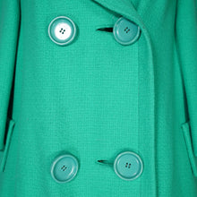Load image into Gallery viewer, 50s 60s JOSEPH STEIN "PROMENADE" HAND TAILORED GREEN SWING COAT - M