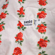 Load image into Gallery viewer, 50s SAMBO FASHIONS STEMMED RED ROSE COTTON SHIRT DRESS WITH BELT - S