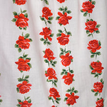 Load image into Gallery viewer, 50s SAMBO FASHIONS STEMMED RED ROSE COTTON SHIRT DRESS WITH BELT - S