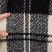 Load image into Gallery viewer, 70s JIMMY HOURIHAN "BORU" BLACK &amp; WHITE LONG WOOL PLAID CAPE COAT WITH BELT