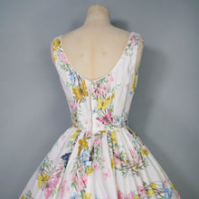Load image into Gallery viewer, 50s BEAUMART GARLAND AND BUTTERFLY PRINT FULL SKIRTED SUMMER DRESS - XS