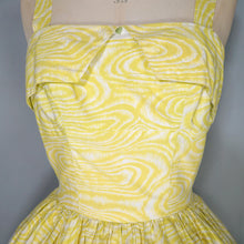 Load image into Gallery viewer, 50s HORROCKSES FASHIONS YELLOW FLORAL FULL SKIRTED DRESS AND BOLERO - XS