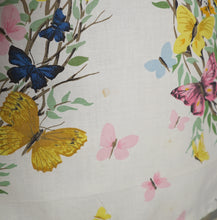 Load image into Gallery viewer, 50s BEAUMART GARLAND AND BUTTERFLY PRINT FULL SKIRTED SUMMER DRESS - XS