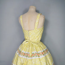 Load image into Gallery viewer, 50s HORROCKSES FASHIONS YELLOW FLORAL FULL SKIRTED DRESS AND BOLERO - XS