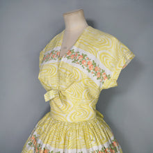 Load image into Gallery viewer, 50s HORROCKSES FASHIONS YELLOW FLORAL FULL SKIRTED DRESS AND BOLERO - XS