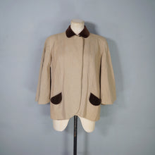 Load image into Gallery viewer, 40s HEROLAINE WOOL AND VELVET CAPE SLEEVE SWING COAT / JACKET - S-M