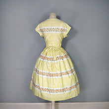 Load image into Gallery viewer, 50s HORROCKSES FASHIONS YELLOW FLORAL FULL SKIRTED DRESS AND BOLERO - XS