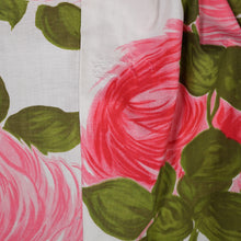 Load image into Gallery viewer, 50s LARGE PINK PAINTERLY ROSE PRINT HALTER SUN DRESS - S