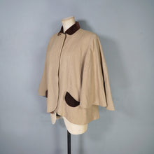 Load image into Gallery viewer, 40s HEROLAINE WOOL AND VELVET CAPE SLEEVE SWING COAT / JACKET - S-M