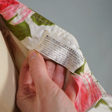 Load image into Gallery viewer, 50s LARGE PINK PAINTERLY ROSE PRINT HALTER SUN DRESS - S