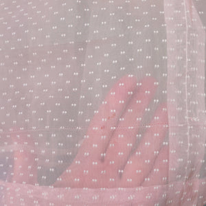 50s PASTEL BALLET PINK SHEER TULLE DRESS WITH COLLAR AND BOW - XS