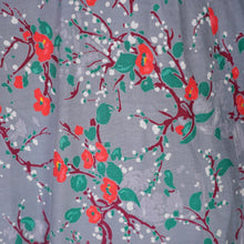 Load image into Gallery viewer, 50s VICTOR JOSSELYN GREY WITH RED FLORAL PRINT DRESS WITH HUGE FULL SKIRT - XS
