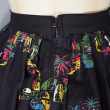Load image into Gallery viewer, 50s MILLWORTH CASBAH PRINT NOVELTY SKIRT IN BLACK COTTON - 29"