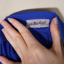 Load image into Gallery viewer, 50s 60s ST MICHAEL BLUE THICK COTTON FULL SKIRT WITH POCKETS - 29-30&quot;