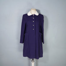 Load image into Gallery viewer, 60s NAVY BLUE WITH WHITE COLLAR MINI BABYDOLL SWING COAT S