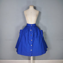 Load image into Gallery viewer, 50s 60s ST MICHAEL BLUE THICK COTTON FULL SKIRT WITH POCKETS - 29-30&quot;
