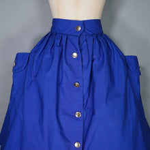 Load image into Gallery viewer, 50s 60s ST MICHAEL BLUE THICK COTTON FULL SKIRT WITH POCKETS - 29-30&quot;
