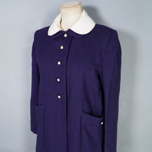 Load image into Gallery viewer, 60s NAVY BLUE WITH WHITE COLLAR MINI BABYDOLL SWING COAT S