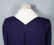 Load image into Gallery viewer, 60s NAVY BLUE WITH WHITE COLLAR MINI BABYDOLL SWING COAT S