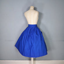 Load image into Gallery viewer, 50s 60s ST MICHAEL BLUE THICK COTTON FULL SKIRT WITH POCKETS - 29-30&quot;