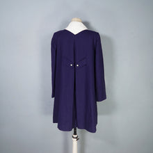 Load image into Gallery viewer, 60s NAVY BLUE WITH WHITE COLLAR MINI BABYDOLL SWING COAT S