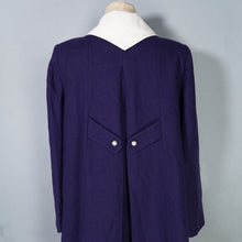 Load image into Gallery viewer, 60s NAVY BLUE WITH WHITE COLLAR MINI BABYDOLL SWING COAT S