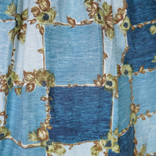 Load image into Gallery viewer, 50s HORROCKSES FASHIONS BLUE STRAPPY FULL SKRTED FLORAL GRID PRINT SUN DRESS - S