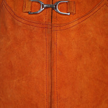 Load image into Gallery viewer, 60s PUMPKIN ORANGE SUEDE WAISTCOAT / GILET DRESS WITH BUCKLES - S