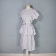 Load image into Gallery viewer, 40s LIGHT ASH GREY SOUTACHE 3 BLOUSE, SKIRT AND BELT 3 PIECE DRESS SET - S