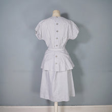 Load image into Gallery viewer, 40s LIGHT ASH GREY SOUTACHE 3 BLOUSE, SKIRT AND BELT 3 PIECE DRESS SET - S