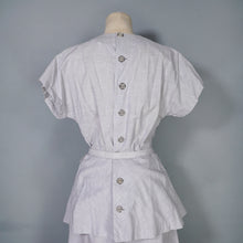 Load image into Gallery viewer, 40s LIGHT ASH GREY SOUTACHE 3 BLOUSE, SKIRT AND BELT 3 PIECE DRESS SET - S