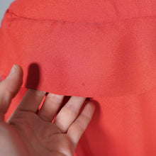 Load image into Gallery viewer, 40s CORAL SILKY RAYON TEA DRESS WITH BOW AND PETER PAN COLLAR - M
