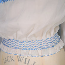 Load image into Gallery viewer, 60s SEMI SHEER ORIGINAL HUNGARIAN HAND EMBROIDERED FOLK BLOUSE - M