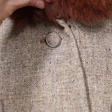 Load image into Gallery viewer, LATE 70s NINA RICCI FUR TRIM TWEED BLAZER JACKET - M